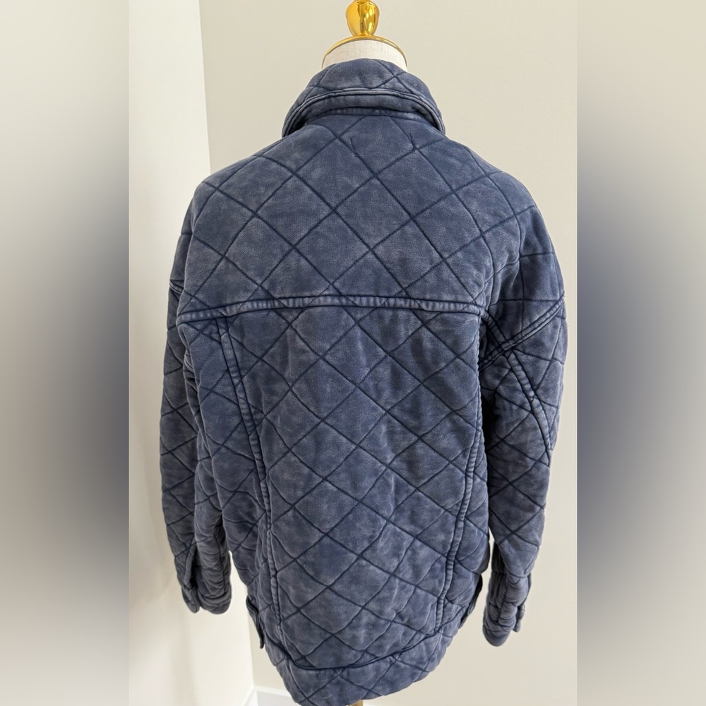 NWT Forever 21 Premium Label Quilted Blue Coat Size M - Picture 3 of 5